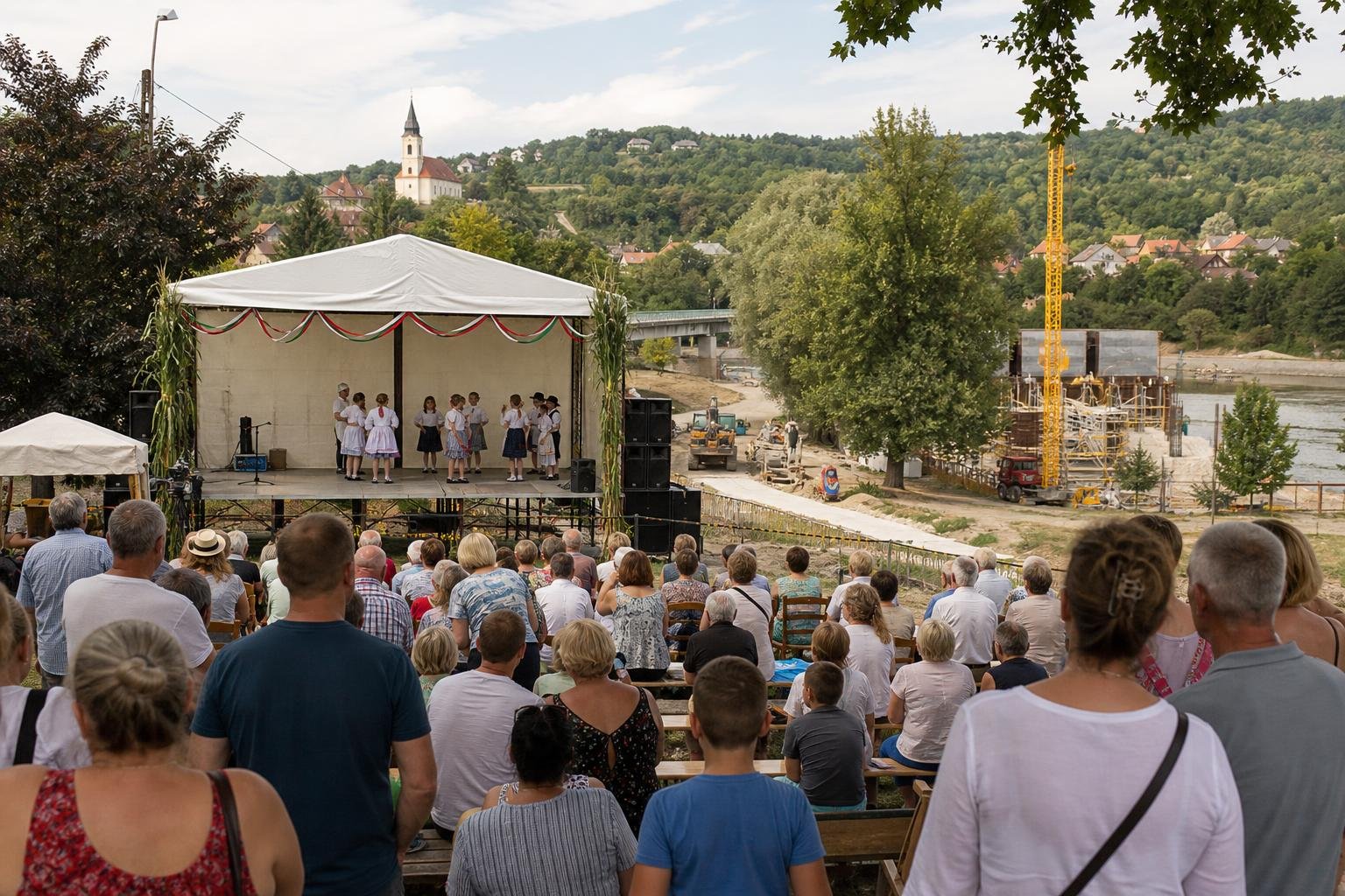 Magyar Péter a dunaszentbenedeki falunapon mondott köszönetet a helyieknek